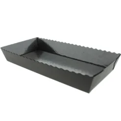 Bakvorm Karton Rechthoek Zwart 21x10x3,5cm (per stuk)