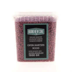 BrandNewCake Confetti Open Hartjes Rood 1500gr.