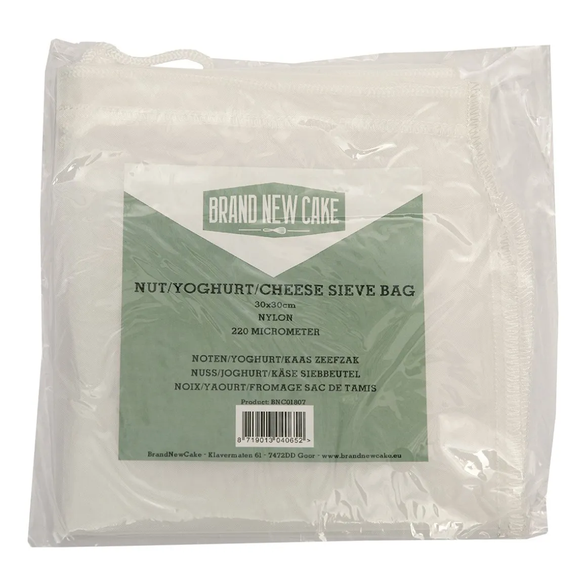 BrandNewCake Nylon Noten/Yoghurt/Kaas Zeefzak 30x30cm