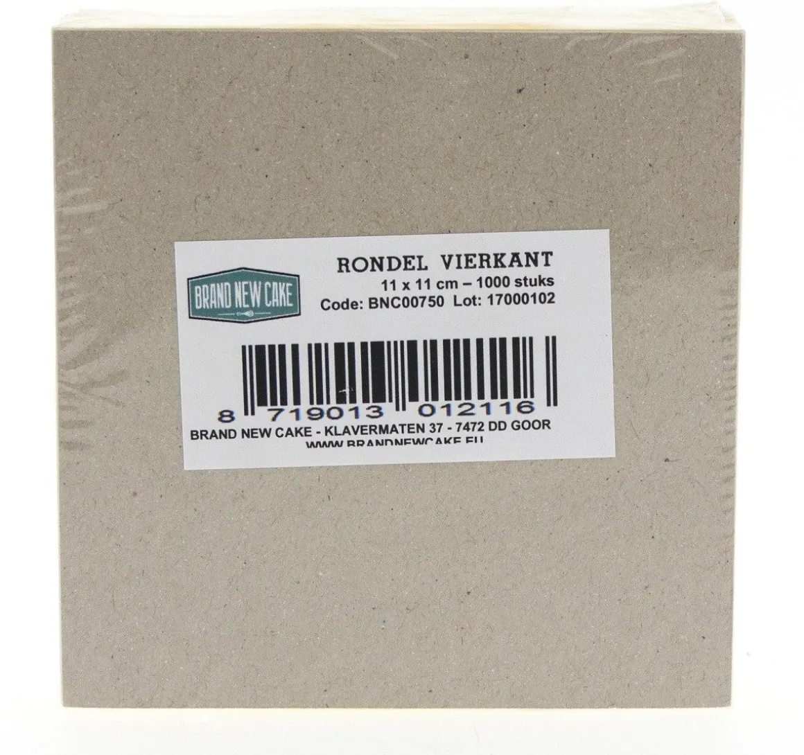 BrandNewCake Rondel Vierkant 11x11cm 1000 stuks