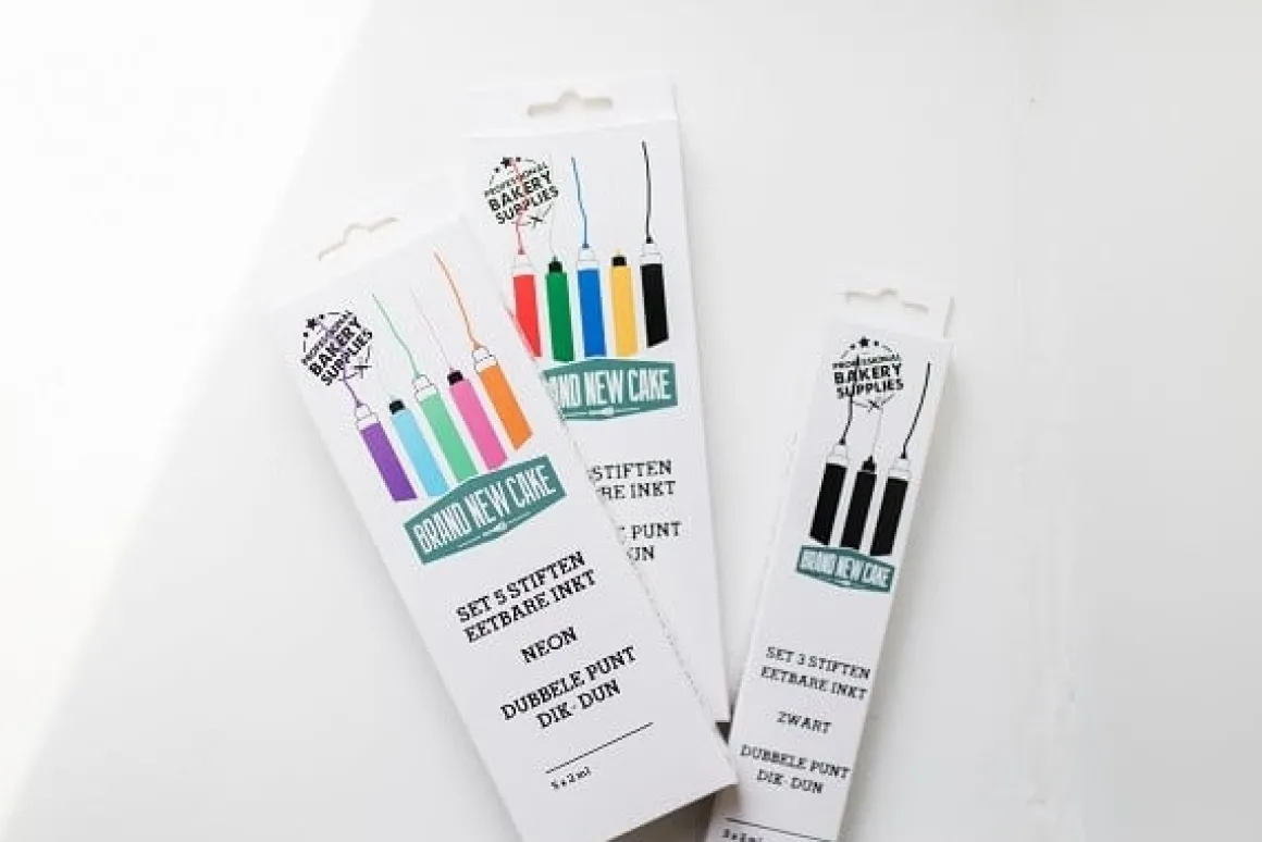 BrandNewCake Stiften NEON eetbare inkt set/5