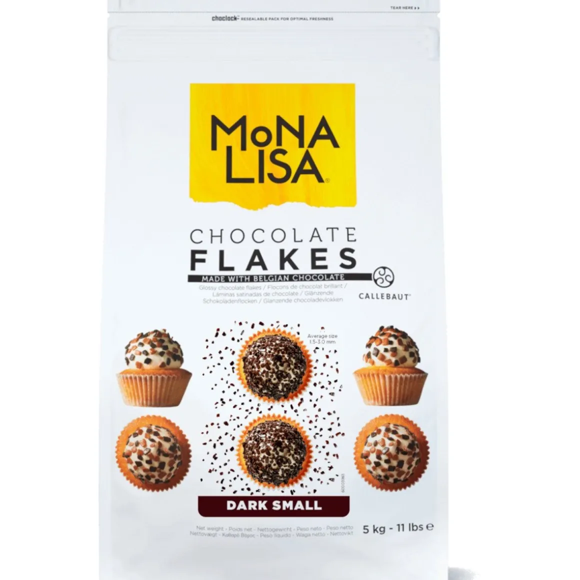 Callebaut Chocoladevlokken Klein Puur 5kg