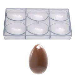 Chocolade Holvorm Chocolate World Ei Facet (6x) 86x56x30mm