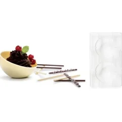 Chocolade Holvorm Halve Bol (2x) Ø75 mm**