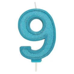 Culpitt Cijferkaars #9 Blauw met Glitter