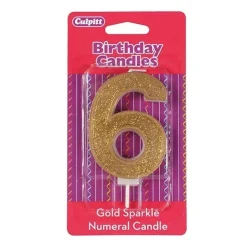 Culpitt Cijferkaars #6 Goud met Glitter