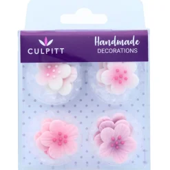 Culpitt Suikerdecoratie Bloemen Roze 12st.