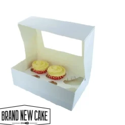 Cupcake Doosje 6 / 12 MINI Wit (incl. tray-venster) 3st.