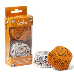 Cupcake Vormpjes Halloween Pompoen & Geest Ø50x32(h) mm 36st