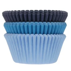 Cupcake Vormpjes HoM Blauw Assortiment 50x33mm. 75st.