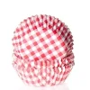 Cupcake Vormpjes HoM Boerenbont Ruit Rood 50x33mm. 50st.