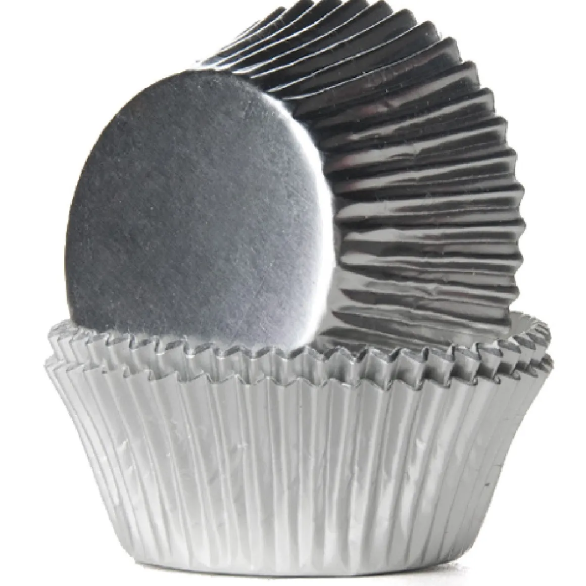 Cupcake Vormpjes HoM Folie Zilver 50x38mm. 500st.