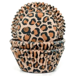 Cupcake Vormpjes HoM Luipaard 50x33mm. 50st.