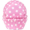 Cupcake Vormpjes HoM Polkadot Roze 50x33mm. 50st.