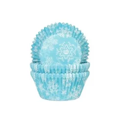 Cupcake Vormpjes HoM Sneeuw Kristal Blauw 50x33mm. 50st