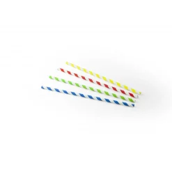 Drinkrietje Papier Gestreept Ø6x23cm 100st.