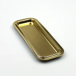 Gebaksschoteltje kunststof Rechthoek (Eclair) Goud 170x65mm