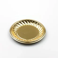 Gebaksschoteltje kunststof Rond-Ribbel Goud Ø86mm