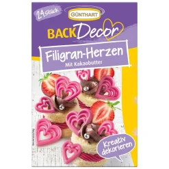 Günthart Chocoladedecoratie Hartjes Roze 24st.