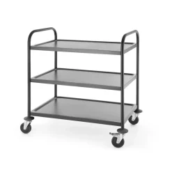 Hendi Serveerwagen mat zwart 3 plateaus