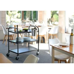 Hendi Serveerwagen mat zwart 3 plateaus