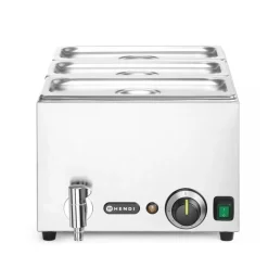 Hendi Set: Bain-marie met afvoerkraan + 3x GN 1/3 en deksel