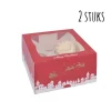 HoM Cupcake Doosje 4 Kerst (incl. tray met venster) 2st.