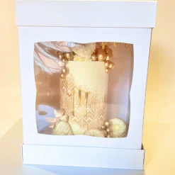 HoM Taartdoos 30,5x30,5x35,5cm Extra Hoog met Venster 5st.