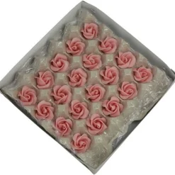 Marsepein rozen 6 blads 40mm 20 stuks, Roze Luxe