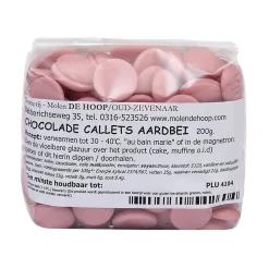 Molen de Hoop Chocoladedruppels Aardbei 200g