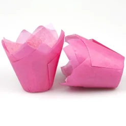 Muffin cups tulpmodel Roze 200 st.