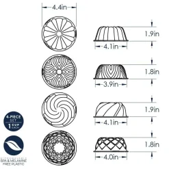 Nordic Ware Kunststof Mini Bundt Set/2