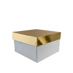Panettonedoos Wit met Goud 24x24x15(h)cm