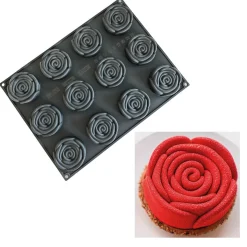 Pavoni Siliconen Vorm Rozen Ø78x26mm (12) 40x30cm