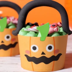PME Halloween Cupcake Vormpjes Pompoenlantaarn Ø45mm 12st.