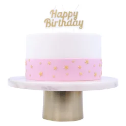 PME Taartkaarsje Happy Birthday Goud