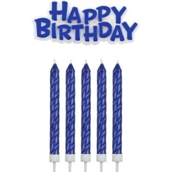 PME Taartkaarsjes Happy Birthday Blauw set/17