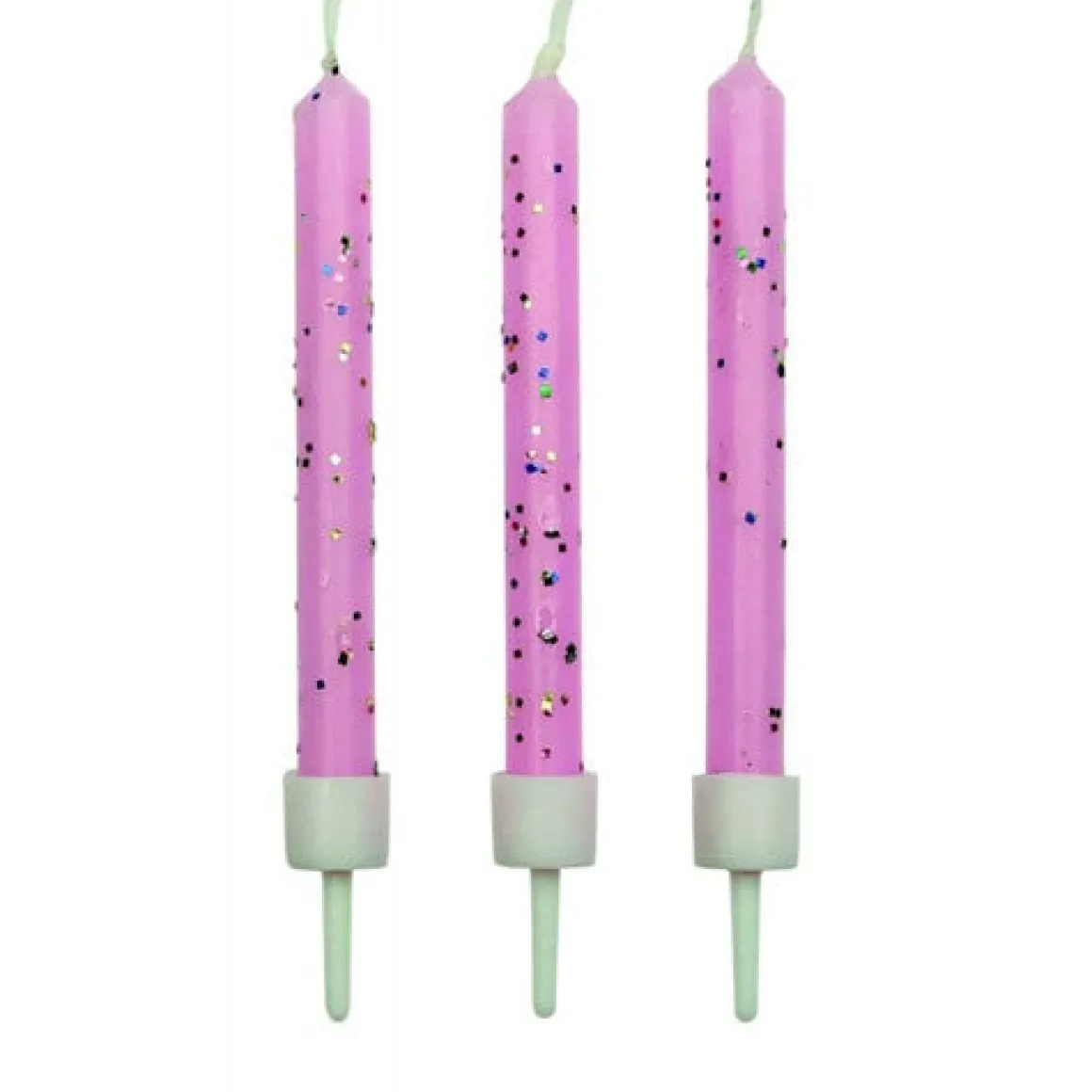 PME Taartkaarsjes Roze met glitter 10 stuks