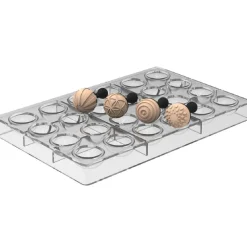 Silikomart Bonbonvorm Rond (24) + Choco Stamps (4) Ø3,1cm