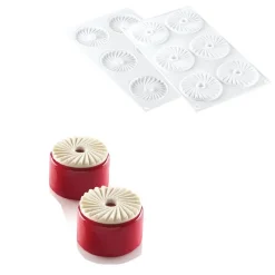 Silikomart Siliconen Bakvorm Plissé (6x) Ø7,5x0,8cm