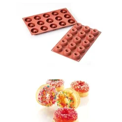 Silikomart Siliconen Bakvorm Mini Donuts Ø4,5-1,5x1,8cm (15)