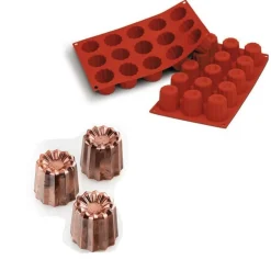 Silikomart Siliconen Bakvorm Bordelais (15x) Ø4,5x4,5cm