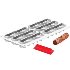 Silikomart Siliconen Vorm Twist (6) 13,5x3,3cm + Uitsteker