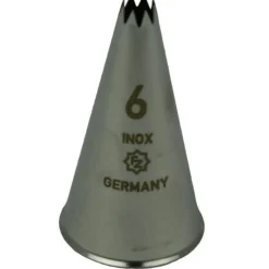 Spuitmondje gekarteld 8 Tands RVS 6mm