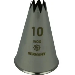 Spuitmondje gekarteld 8 Tands RVS 10mm