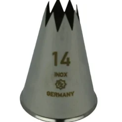 Spuitmondje gekarteld 8 Tands RVS 14mm