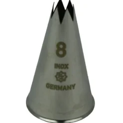 Spuitmondje gekarteld 6 Tands RVS 8mm