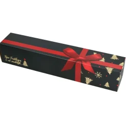 Staafkoker 32x6x6cm. Zwart met Strik (Kerst)**