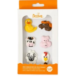 Suikerdecoratie Boerderijdieren 4cm 6st.