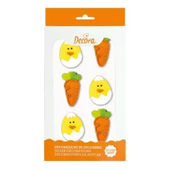 Suikerdecoratie Wortel en Ei 6st. 5cm**